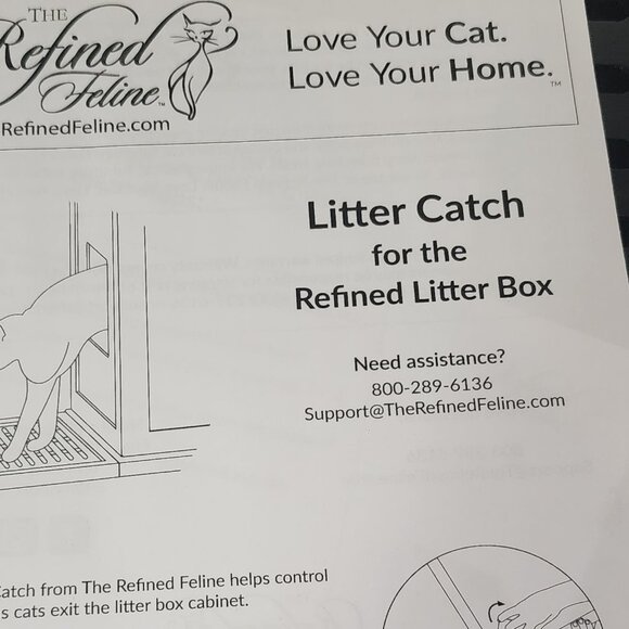 Refined Feline Black Espresso Solid Wood with Slots Litter Catcher w/Trap Door - Picture 15 of 16